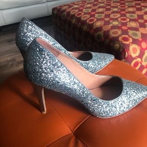 Christian Soriano sparkly blue heels 11